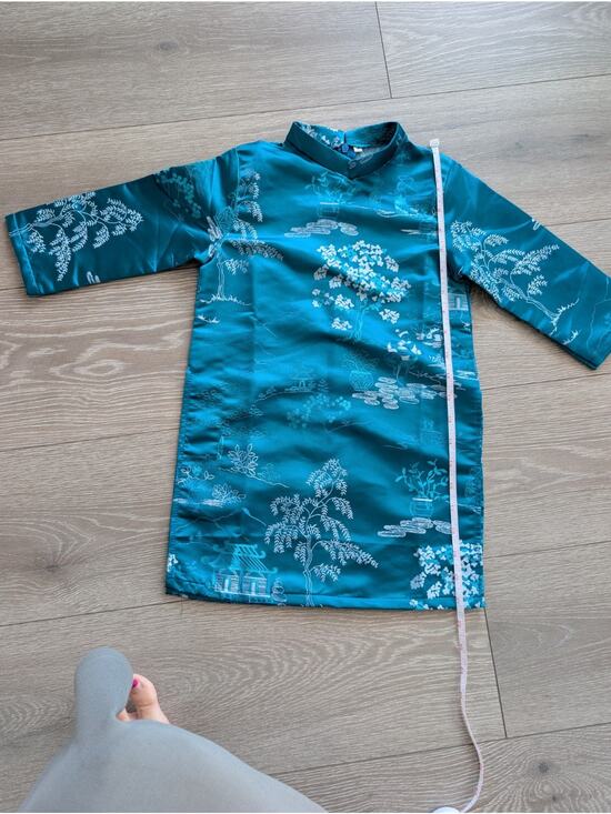 Other - Ao Dai top features a traditional Turquoise Vietnamese pagoda Boys 4